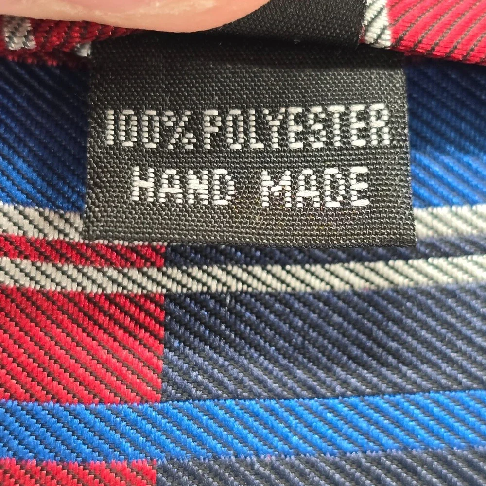 Littlest Prince Couture Boys Zipper Tie 8-11Y Multicolor Plaid Polyester 17 inch